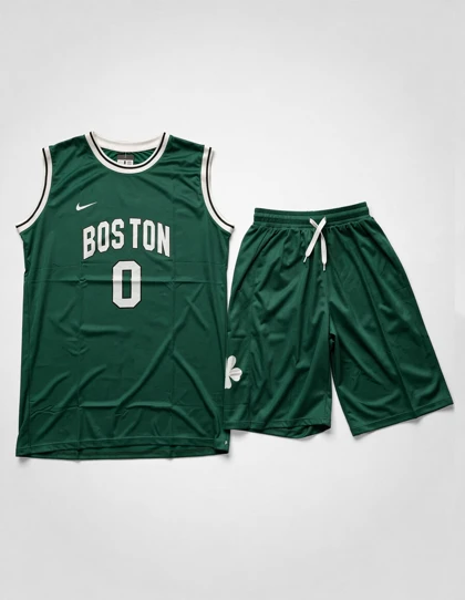 ست رکابی و شلوارک بسکتبال Unisex نایکی Boston Celtics No.0 M