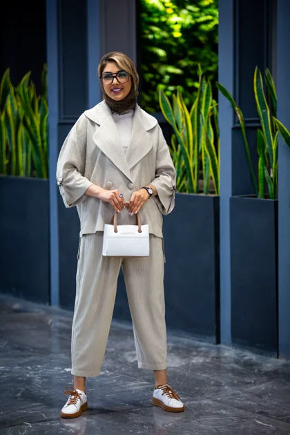 مانتو شلوار ایمبالانس آستین سگک