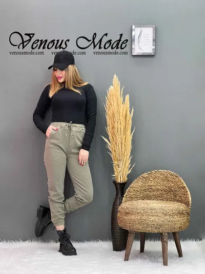 شلوار دمپاگت زیتونی