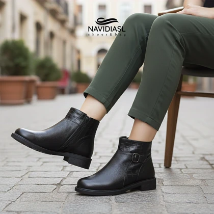 نیم بوت زنانه چرم کد 2048006