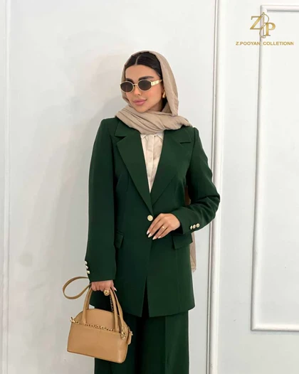 کت و شلوار زنانه کنزو زمرد