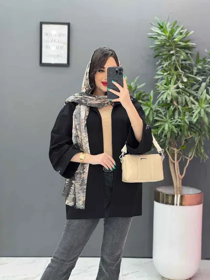 مانتو لینن آستین پاکتی جیب پاگن