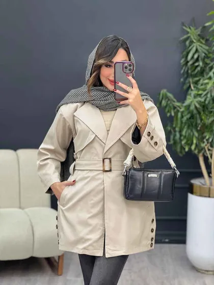 بارانی بغل چهاردکمه ژیله دار