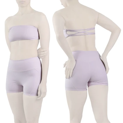 ست دکلته و کشاله بند ورزشی زنانه مدل ES927 صورتی روشن