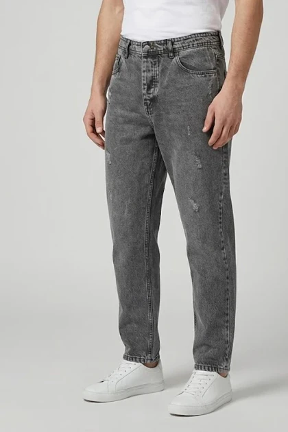 شلوار جین مام مردانه سنگ شور طوسی با کیفیت SM212