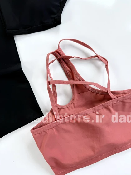 ست نیم‌تنه کاپ‌دار بند ضربدری و شورتک فلامنت