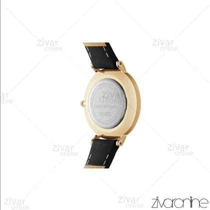 ساعت دنیل ولینگتون زنانه قاب طلایی ایندکس یونانی بند چرم اسمال 105995