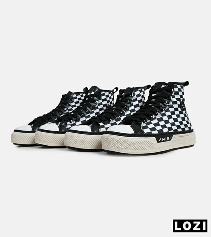 کفش اسنیکرزساق‌دار Amiri Checkered