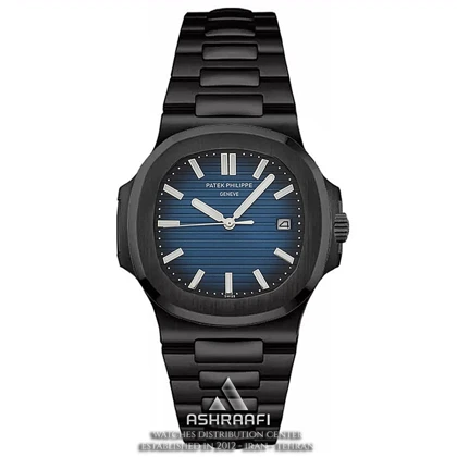 پتک ناتیلوس صفحه مشکی و آبی Patek Philippe Nautilus Black Venom 2