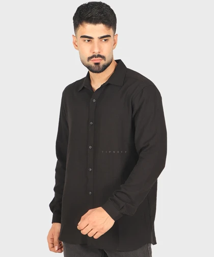 پیراهن لینن مردانه ساده 4409