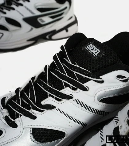 کفش کتانی مردانه سفید مشکی طوسی DIESEL S-SERENDIPITY SPORT مدل 5814