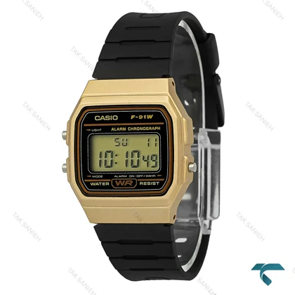 ساعت کاسیو F-91W نوستالژی طلایی مشکی Casio-7645-U