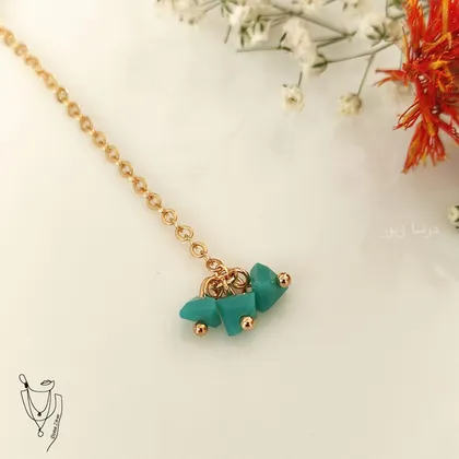 آویز ساعت نگین آبی