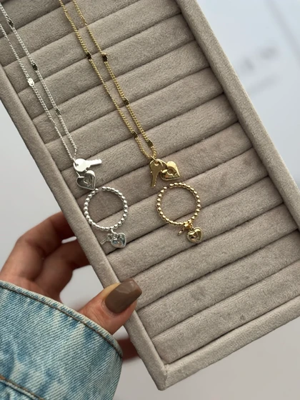 گردنبند و انگشتر قلب