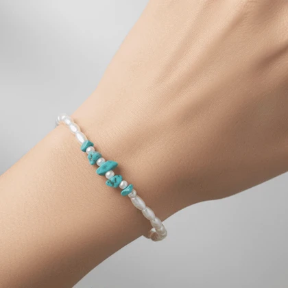 دستبند دخترانه مدل مهره ای