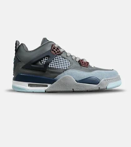 کتانی ساق‌دار زنانه و مردانه طوسی آبی Nike air jordan 4 مدل 8043