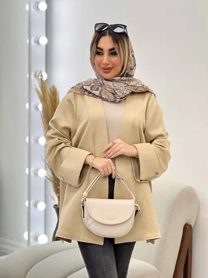 مانتو جلو باز آستین دو دکمه