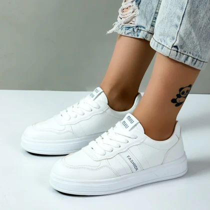 کفش کتانی ونس زنانه مدل فشیون fashion رنگ سفید