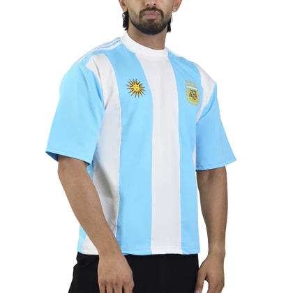 تیشرت فوتبالی آرژانتین مدل ZRA-4E0623 سفید آبی