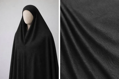 پارچه چادر مشکی طرح دار برند رولنس اصل کره ای کد 114