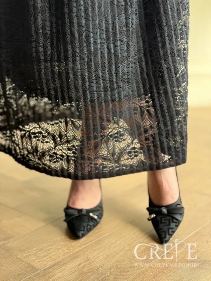 دامن راسته پلیسه گیپور قد92