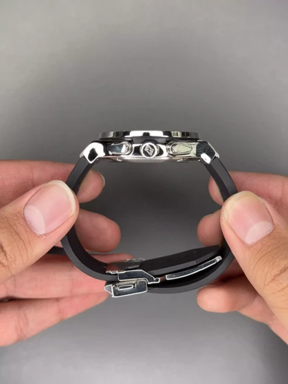 ساعت مچی اوبلو کلاسیک فیوژن کورنوگراف مشکی قاب سیلور Hublot Classic Fusion