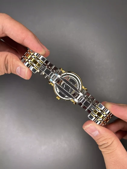 ساعت مچی پتک فیلیپ فول دیت سیلورطلایی صفحه آبی Patek Philippe