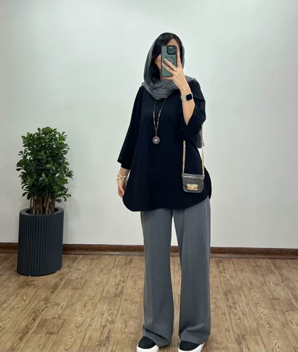 تونیک مانتویی لینن شاپرک(ایراد دار)
