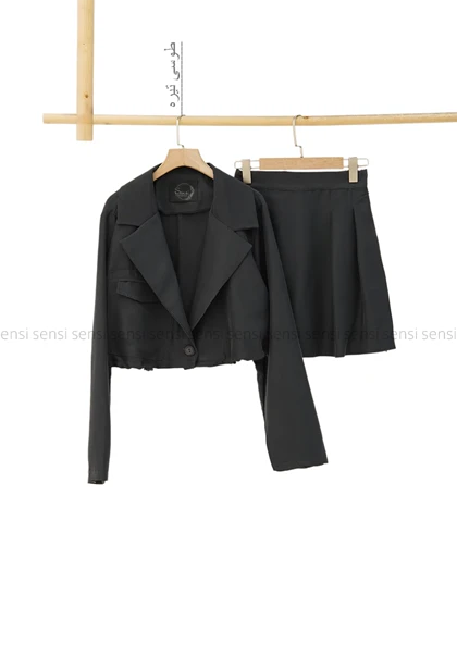 ست کراپ کت دامن کج راه کد1005530