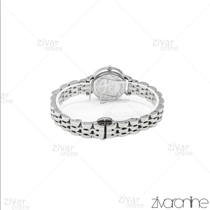 ساعت دنیل ولینگتون زنانه گرد نقره ای صفحه مشکی خطی اسمال 106003