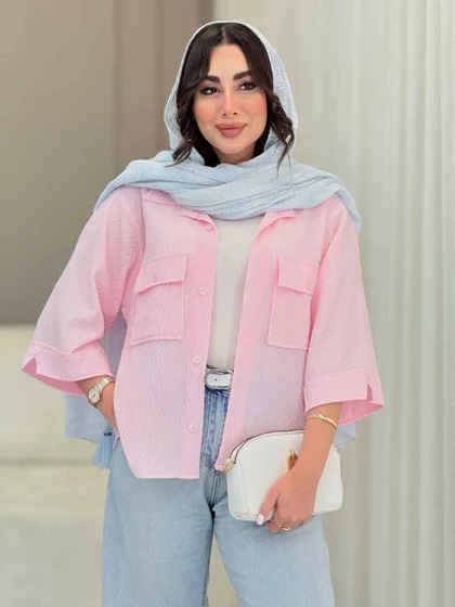 شومیز آستین دکمه چاک‌دار
