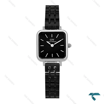 ساعت دنیل ولینگتون مربعی زنانه نقره ای مشکی DW-8017-L