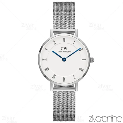ساعت دنیل ولینگتون زنانه حصیری سیلور صفحه سفید ایندکس یونانی 105508