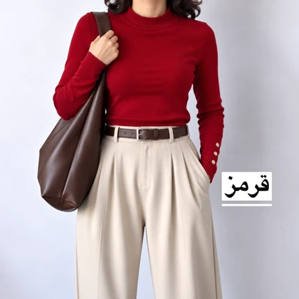 بلوز زنانه سرآستین‌دکمه مدل 1705