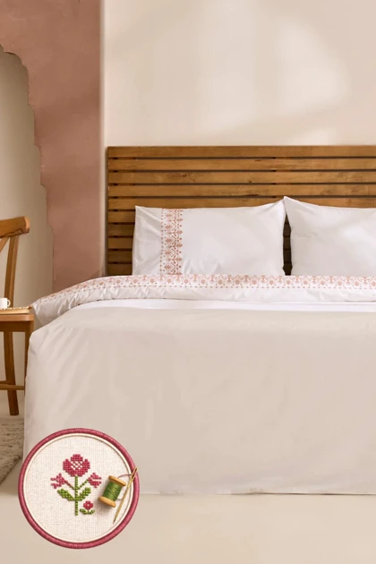 سرویس روتختی دو نفره Karaca Home مدل Merletto پنبه - سفید