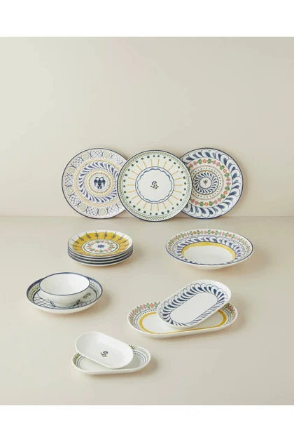 بشقاب قایقی چینی English Home مدل Talavera Garden - سفید