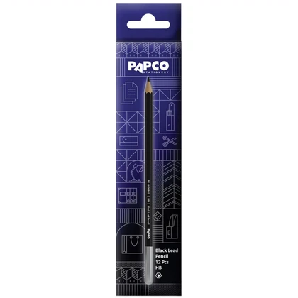 مداد مشکی HB پاپکو Papco مدل PS-160HB بسته 12 عددی