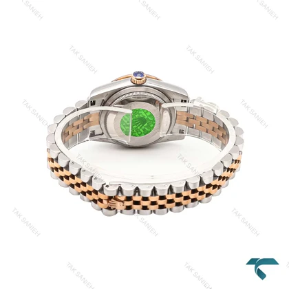 ساعت رولکس زنانه دورنگ رزگلد صفحه بنفش دورنگین Rolex-6303-L