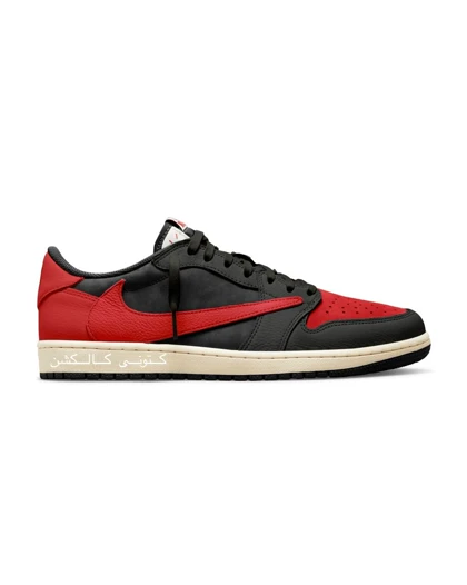 کتانی ویتنامی نایکی ایر جردن وان تراویس اسکات مشکی قرمز Nike Air Jordan 1 Low OG Travis Scott black red