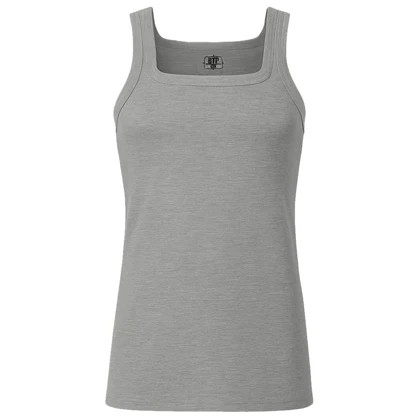 زیرپوش رکابی یقه خشتی مردانه برهان تن پوش مدل پنبه‌ای ملانژ کد 1011