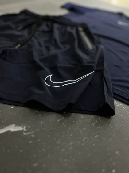 ست تیشرت و شلوارک نایکی سرمه ای