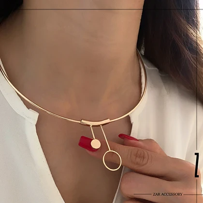 گردنبند زنانه طوق دو حلقه