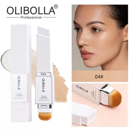 کانسیلر استیکی تغییر رنگ‌دهنده اولیبولا براش‌دار OLIBOLLA Color Changing Concealer Stick