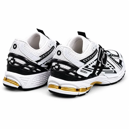 کتانی مردانه نیوبالانس سفید مشکی طلایی New BALANCE 1906