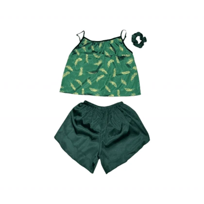 ست نیم‌تنه و شلوارک طرح پر 080