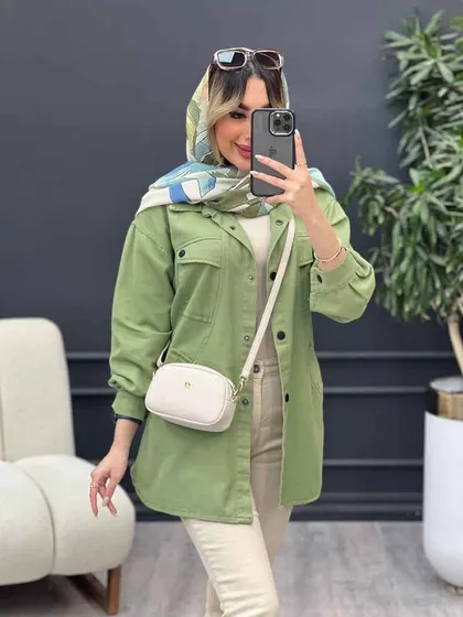 مانتو کتان مداد رنگی