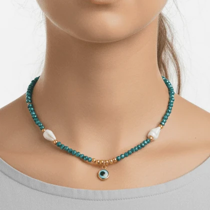 گردنبند زنانه طرح چشم نظر