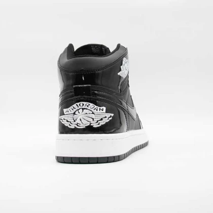 کتانی جردن 1 مشکی ورنی ساق‌دار کد 6624