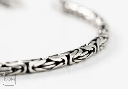 دستبند نقره مردانه سیاه قلم کد 035325