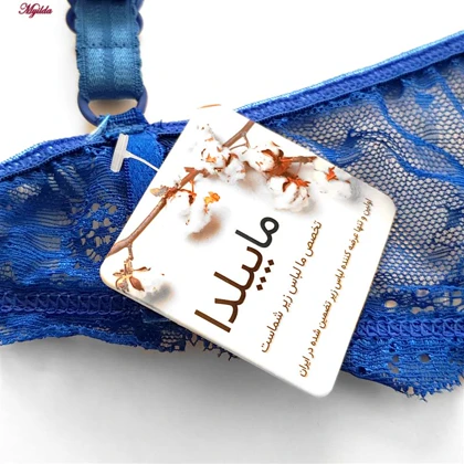 ست شورت و سوتین زنانه گیپور فانتزی نانسی آبی کد 4691-8585